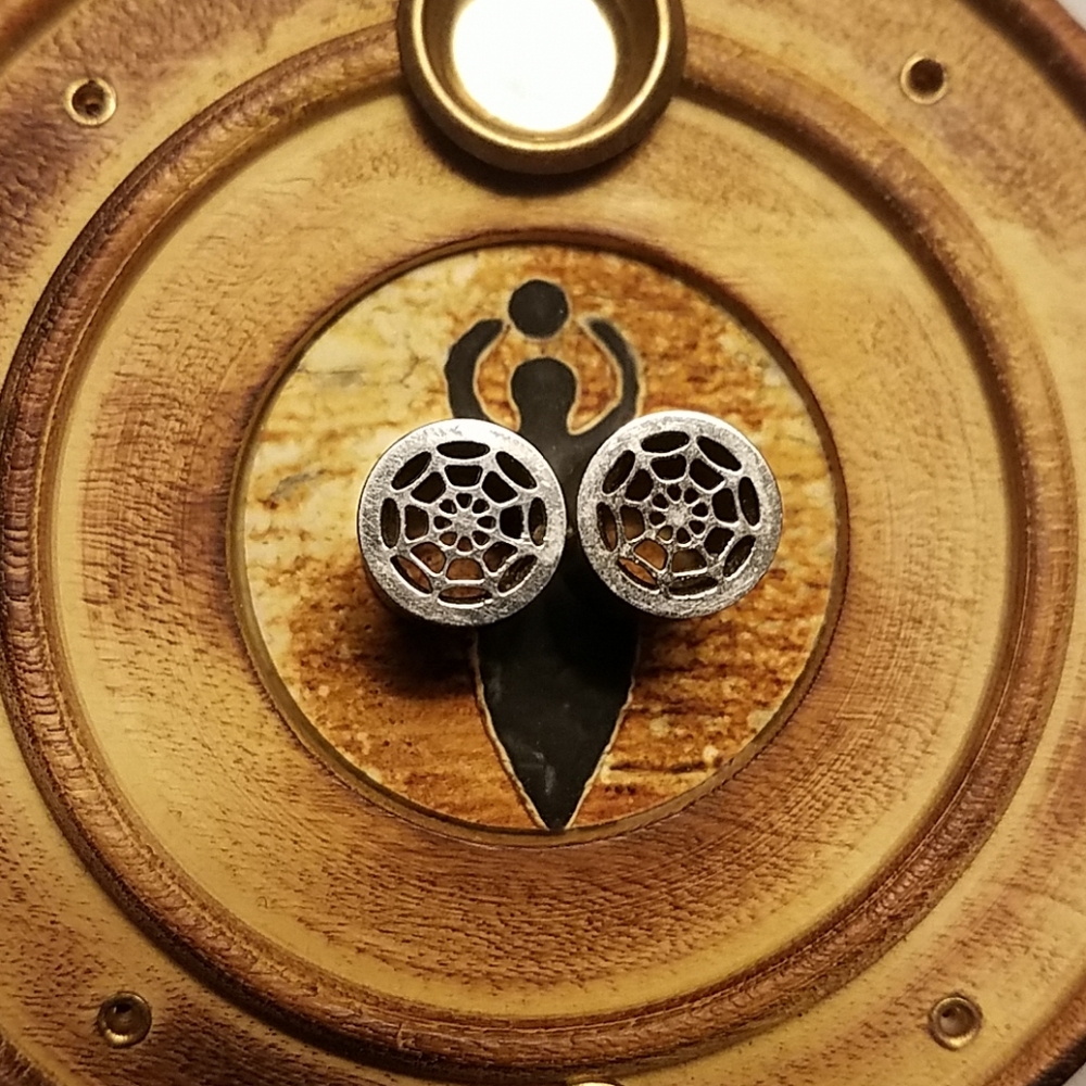 00 Gauge Spider Web Plugs Witchy